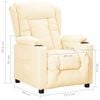 vidaXL Sill&oacute;n elevable cuero sint&eacute;tico crema