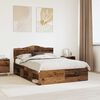 vidaXL Estructura de cama con cabecera Madera vieja 160 x 200 cm