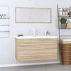 vidaXL Conjunto de muebles de baño 3 piezas color roble Sonoma