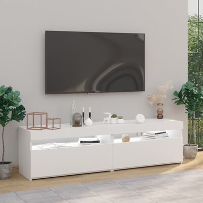 vidaXL Muebles de TV con luces LED 2 unidades blanco 75x35x40 cm