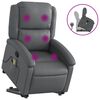 vidaXL Sill&oacute;n reclinable de masaje de pie cuero artificial gris
