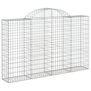 vidaXL Cesta gaviones forma arco hierro galvanizado 200x30x120/140 cm
