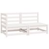 vidaXL Set de sal&oacute;n de jard&iacute;n de 2 piezas blanco madera maciza de pino