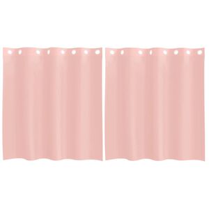 vidaXL Cortinas de gasa con ojales 2 uds rosa 140x140 cm