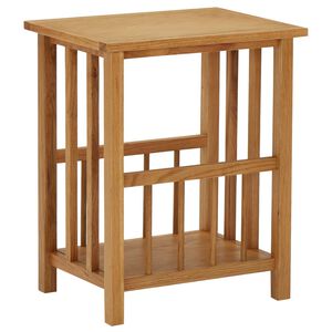 vidaXL Mesa revistero madera maciza de roble 45x35x55 cm