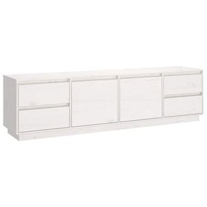 vidaXL Mueble de TV madera maciza de pino blanco 176x37x47,5 cm