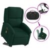 vidaXL Sill&oacute;n masaje reclinable elevable terciopelo verde oscuro
