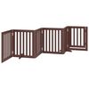vidaXL Puerta para perros plegable 6 paneles madera &aacute;lamo marr&oacute;n 300cm