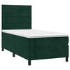 vidaXL Cama box spring colch&oacute;n y LED terciopelo verde oscuro 100x200cm