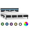 vidaXL Estructura de cama con LED cuero sintético gris 160x200 cm