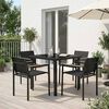 vidaXL Juego de muebles de exterior 5 pcs Negro y Antracita Textileno