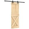 vidaXL Puerta Corredera 70 x 210 cm Natural y negro