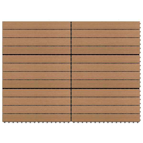 vidaXL Tile de Decking 6 pcs Marr&oacute;n 60 x 30 cm WPC