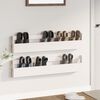 vidaXL Estantes zapatos de pared 2 uds madera pino blanco 110x9x23cm