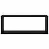 vidaXL Estante cubo de pared 2 uds contrachapado negro 60x15x23 cm