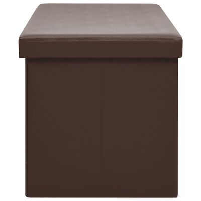 vidaXL Banco con almacenaje plegable marrón PVC