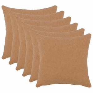vidaXL Funda de almohada 6 pcs HEERLEN Beige 30 x 30 cm Boucl&eacute;