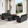vidaXL Conjunto de sof&aacute; de jard&iacute;n 9 pcs Negro rat&aacute;n sint&eacute;tico