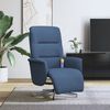 vidaXL Sill&oacute;n reclinable de masaje con reposapi&eacute;s tela azul