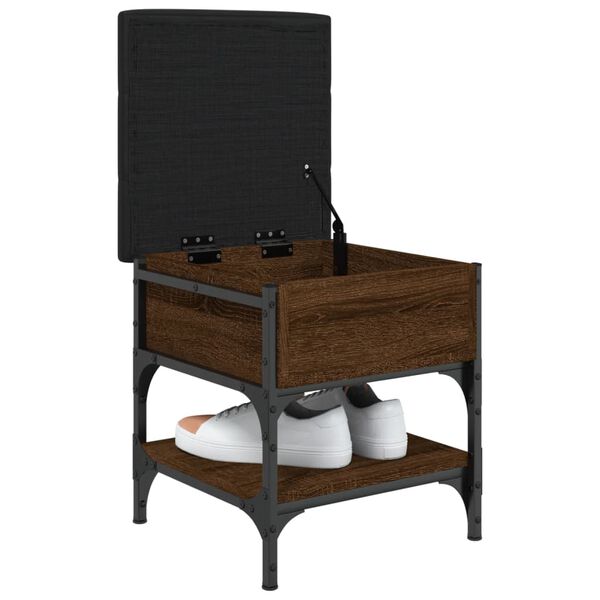 vidaXL Banco zapatero madera de ingeniería marrón roble 42x42x45 cm