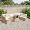 vidaXL Conjunto de sof&aacute; de jard&iacute;n 11 pcs Beige Polirat&aacute;n