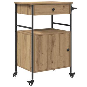 vidaXL Carro de Cocina Roble artisan 56 x 43 x 89,5 cm
