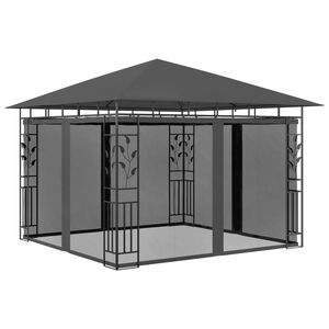 vidaXL Cenador con mosquitera gris antracita 3x3x2,73 m 180 g/m&sup2;