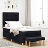 vidaXL Cama tipo Box Spring con colch&oacute;n Negro 80 x 200 cm tela