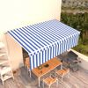 vidaXL Toldo retr&aacute;ctil manual con persiana azul y blanco 5x3 m