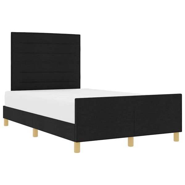 vidaXL Estructura de cama con cabecera Negro 160 x 200 cm tela