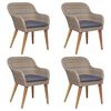 vidaXL Juego de comedor de jardín 5 piezas con cojines marrón