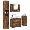 vidaXL Juego de muebles de ba&ntilde;o con caj&oacute;n 4 pcs Roble ahumado
