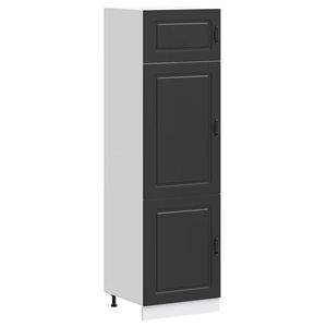 vidaXL Armario de cocina Kalmar negra de madera de ingenier&iacute;a