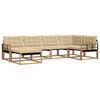 vidaXL Conjunto de sof&aacute;s de exterior con coj&iacute;n 6 pcs y Beige