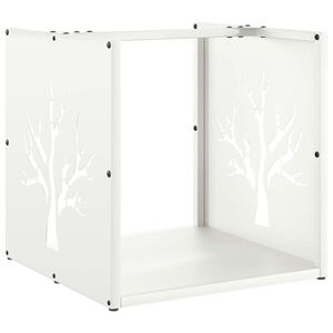vidaXL Le&ntilde;ero blanco 40x40x40 cm Acero laminado en fr&iacute;o