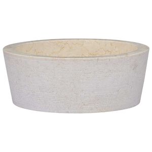 vidaXL Lavabo crema m&aacute;rmol &Oslash;40x15 cm