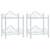 vidaXL Mesitas de noche acero vidrio templado 45x30,5x60cm blanco 2uds