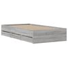 vidaXL Cama con cajones madera ingeniería gris Sonoma 90x200 cm