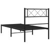 vidaXL Estructura cama sin colch&oacute;n con cabecero metal negro 90x200 cm
