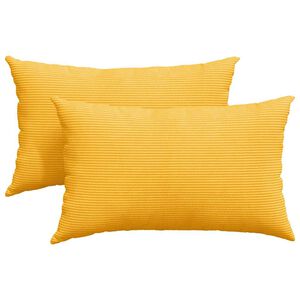 vidaXL Cojines de sof&aacute; 2 pcs Amarillo Claro 50 x 30 cm Tela de pana