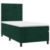 vidaXL Cama box spring colch&oacute;n y LED terciopelo verde oscuro 100x200cm