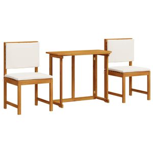 vidaXL Juego Bistro de Jardín 3 pcs Marrón madera maciza de acacia