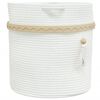 vidaXL Cesta de almacenaje algod&oacute;n blanco &Oslash;38x36 cm