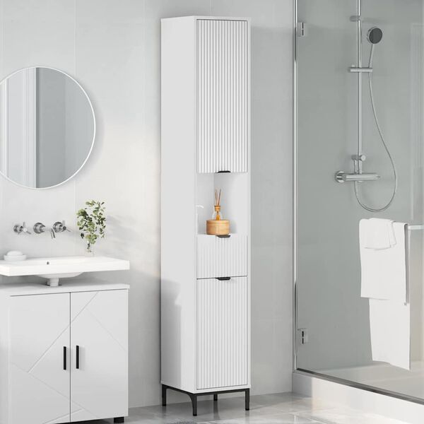vidaXL Gabinete de Baño con cajón con puerta 31,5 x 33 x 190 cm