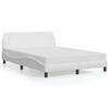 vidaXL Estructura de cama Dover cuero sint&eacute;tico blanco 137x190 cm
