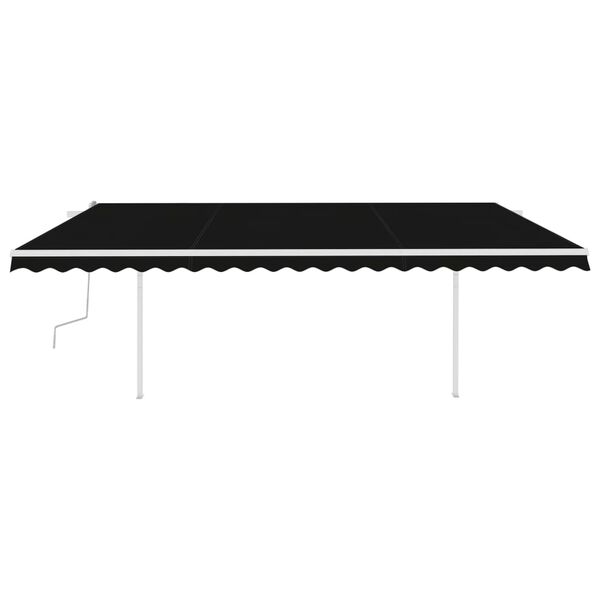 vidaXL Toldo manual retr&aacute;ctil con luz LED gris antracita 5x3,5 m