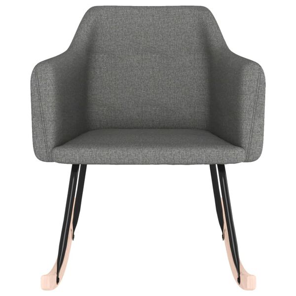 vidaXL Silla mecedora de tela gris oscuro