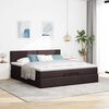 vidaXL Estructura de cama otomana con colch&oacute;n marr&oacute;n oscuro 200x200 cm