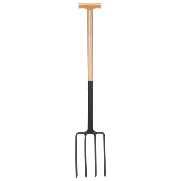 vidaXL Juego de herramientas de jard&iacute;n mango en T acero y madera dura