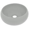 vidaXL Lavabo de lujo redondo cer&aacute;mica gris claro mate 40x15 cm